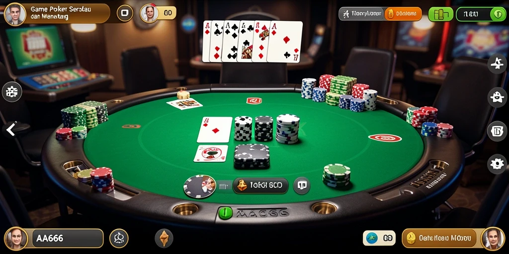 Tampilan gameplay Poker yang menarik dan kompetitif di AA666.