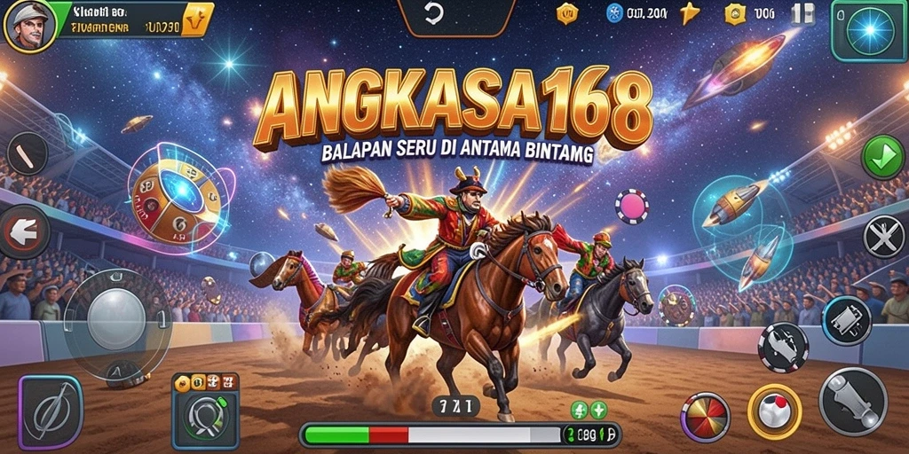 Tampilan gameplay seru dari balapan luar angkasa di ANGKASA168.