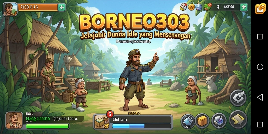 Tampilan screenshot menarik dari gameplay Idle BORNEO303.