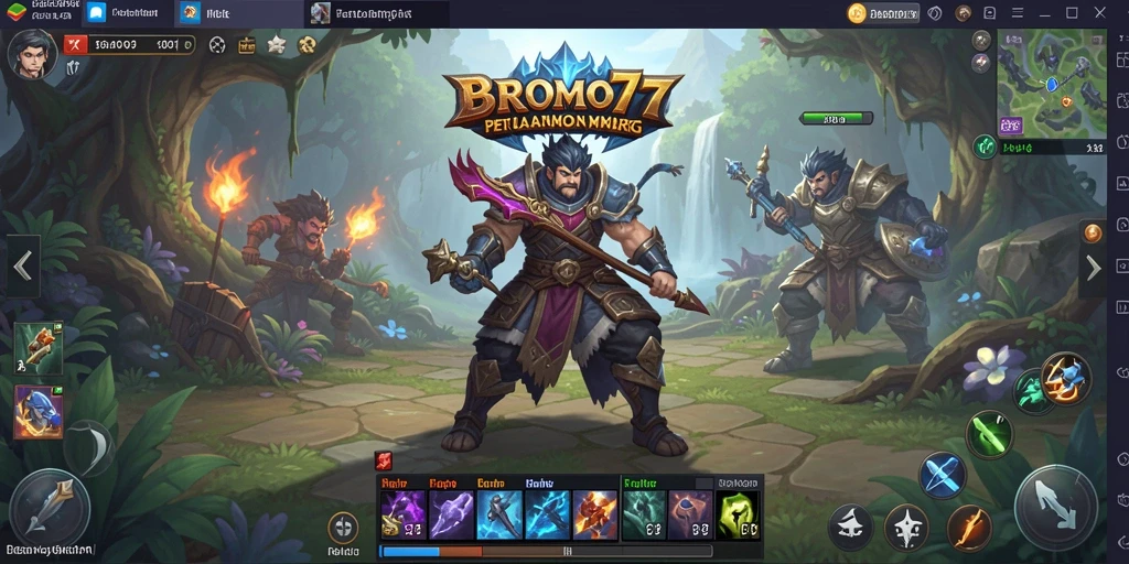 Tangkapan layar gameplay BROMO77 yang menampilkan pertarungan epik antar pemain.