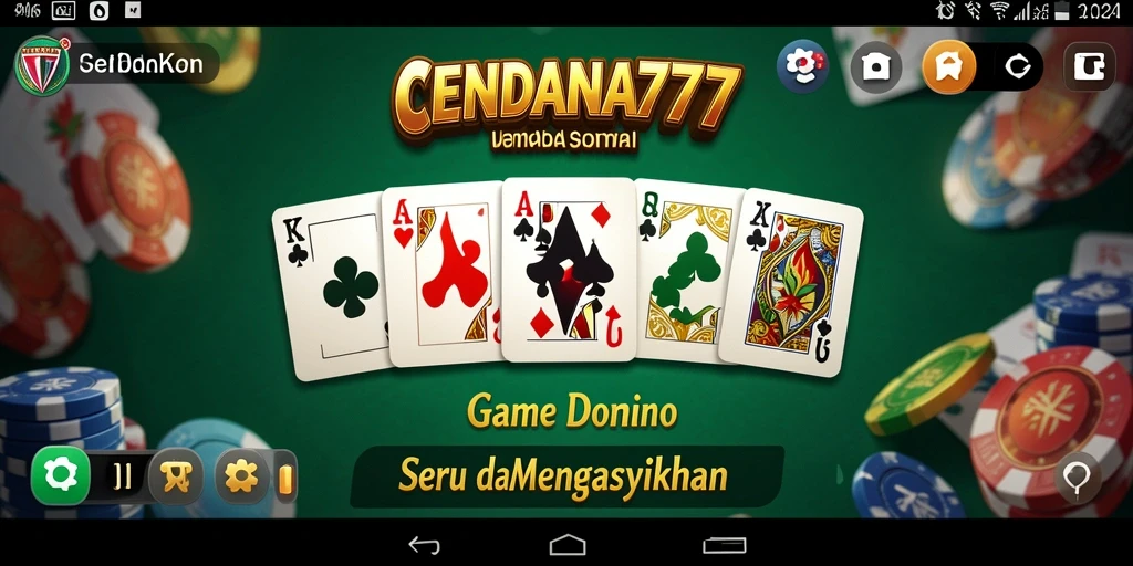 Screenshot utama CENDANA777 menampilkan gameplay Domino yang seru.