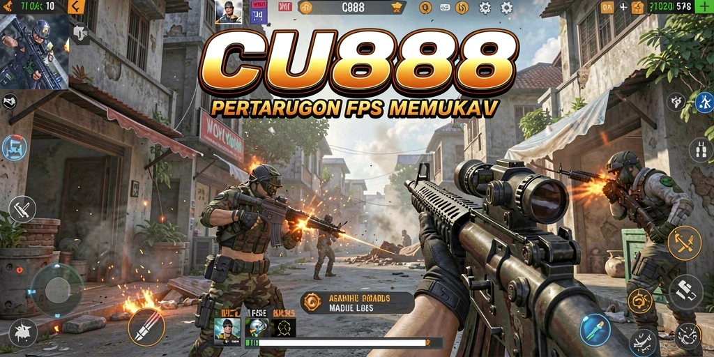 Gameplay CU888 yang penuh aksi dan strategi FPS.