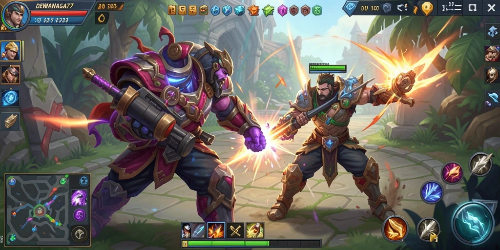 Tampilan gameplay seru di arena DEWANAGA77 yang mendebarkan.