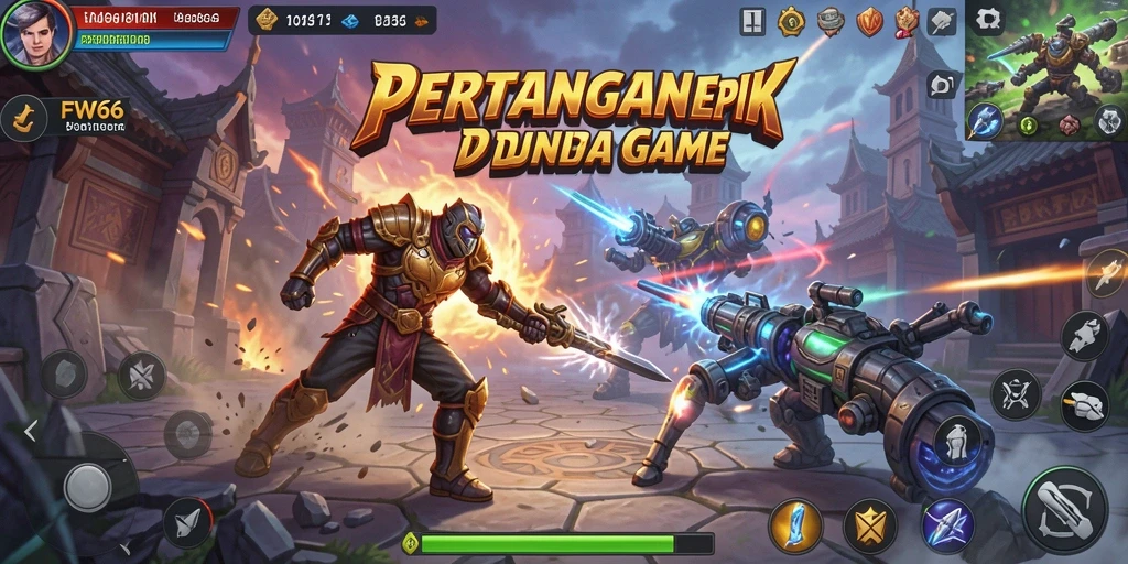 Tampilan gameplay seru dalam pertarungan antar karakter di FW66.