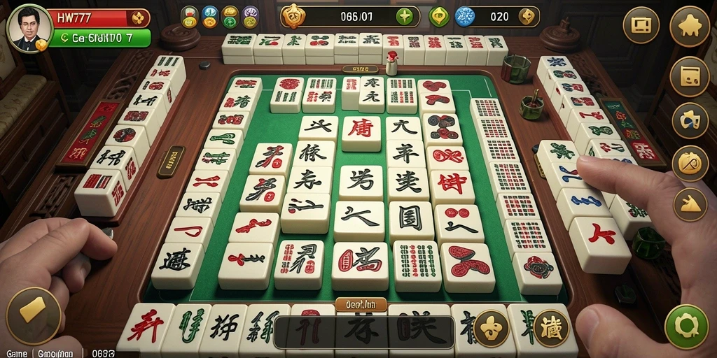 Tampilan menarik dari gameplay Mahjong HW777 yang seru.