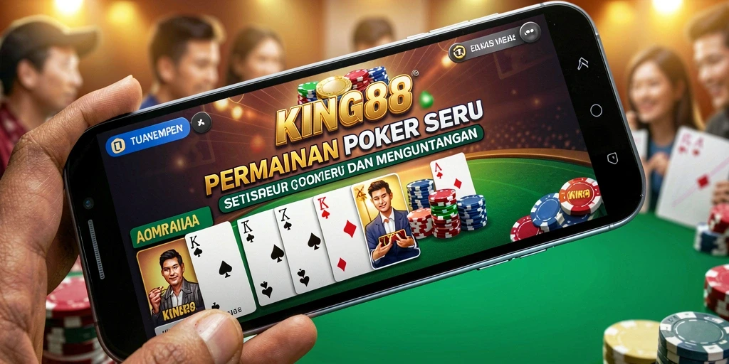 Tampilan gameplay poker yang mendebarkan di KING88.