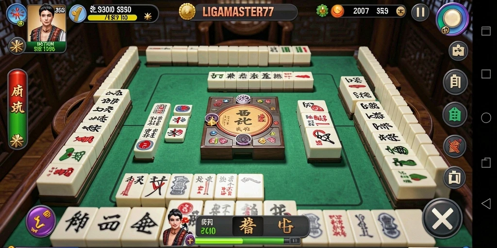 Tampilan gameplay LIGAMASTER77 yang menakjubkan dalam permainan Mahjong.