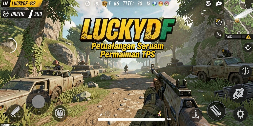 Tampilan gameplay menegangkan dalam LUCKYDF di tengah pertempuran.