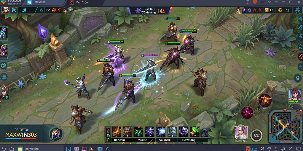 Tangkapan layar gameplay seru dari MAXWIN303 yang menunjukkan pertarungan tim.