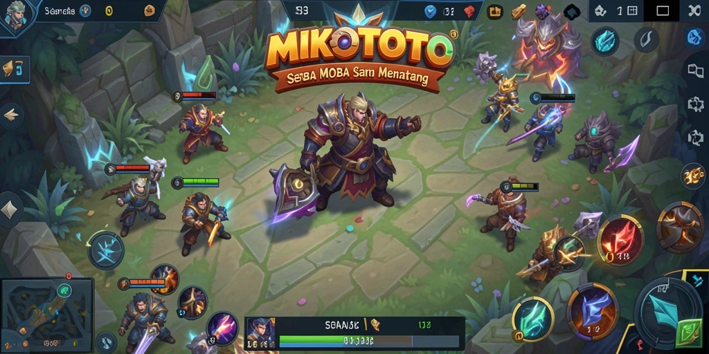 Tangkapan layar gameplay MIKOTOTO dengan pertempuran seru di arena MOBA.
