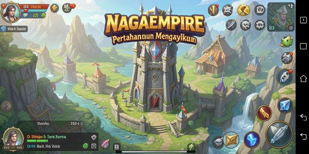 Gameplay seru di NAGAEMPIRE dengan aksi Tower Defense.