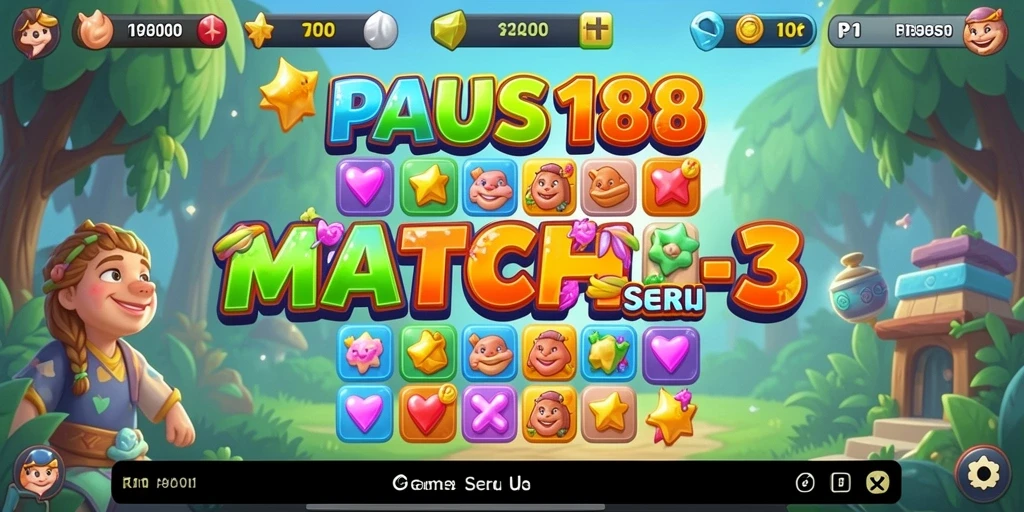 Tampilan gameplay PAUS188 yang menarik dalam genre Match-3.