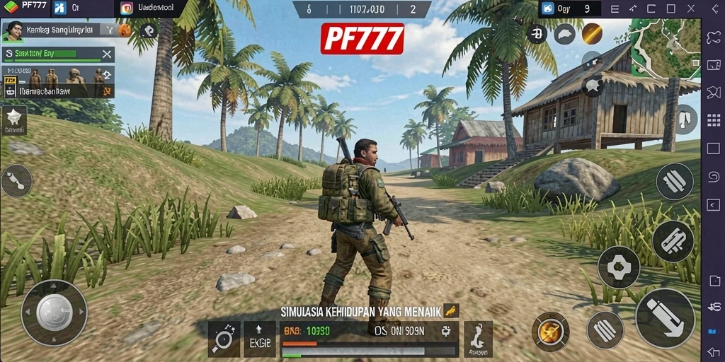 Screenshot PF777 menampilkan momen seru dalam simulasi kehidupan.