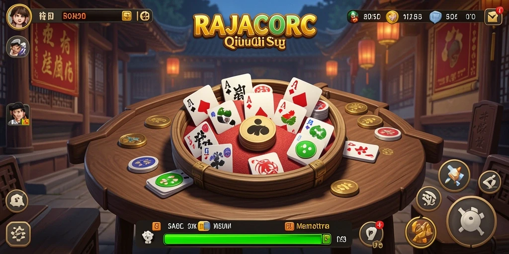 Tampilan grafis menarik dari gameplay QiuQiu RAJACORC.