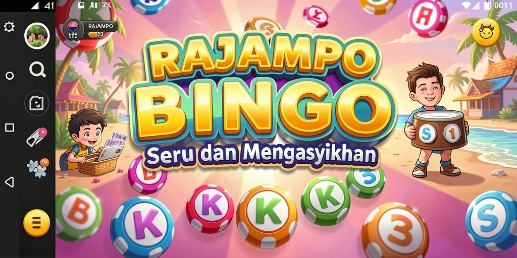 Tangkapan layar gameplay RAJAMPO menampilkan suasana Bingo yang seru dan interaktif.