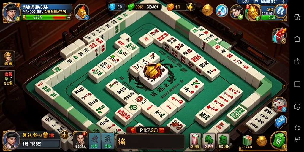 Tampilan menarik dari gameplay RI889 yang penuh tantangan Mahjong.