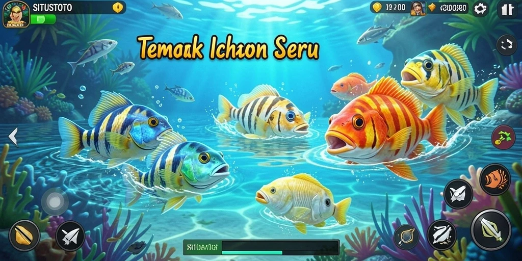 Tampilan gameplay seru dalam SITUSTOTO saat menembak ikan.