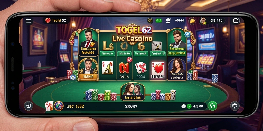 Tampilan gameplay menarik dari TOGEL62 dalam suasana Live Casino.