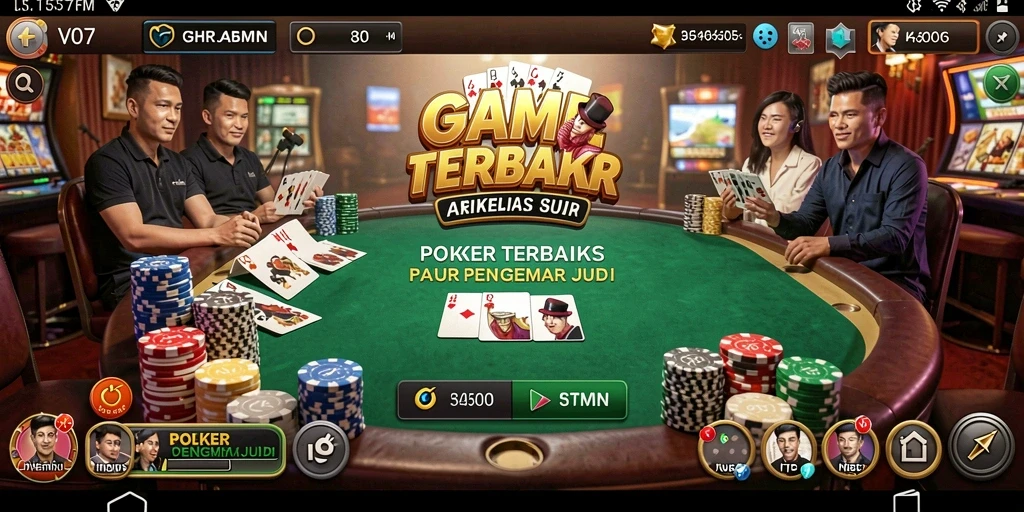 Tampilan gameplay Poker V07 yang menegangkan dan seru.