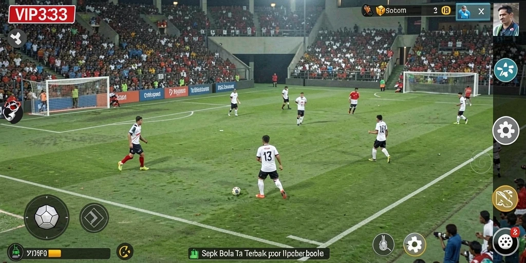 Gameplay seru di VIP333 yang menggambarkan aksi sepak bola.